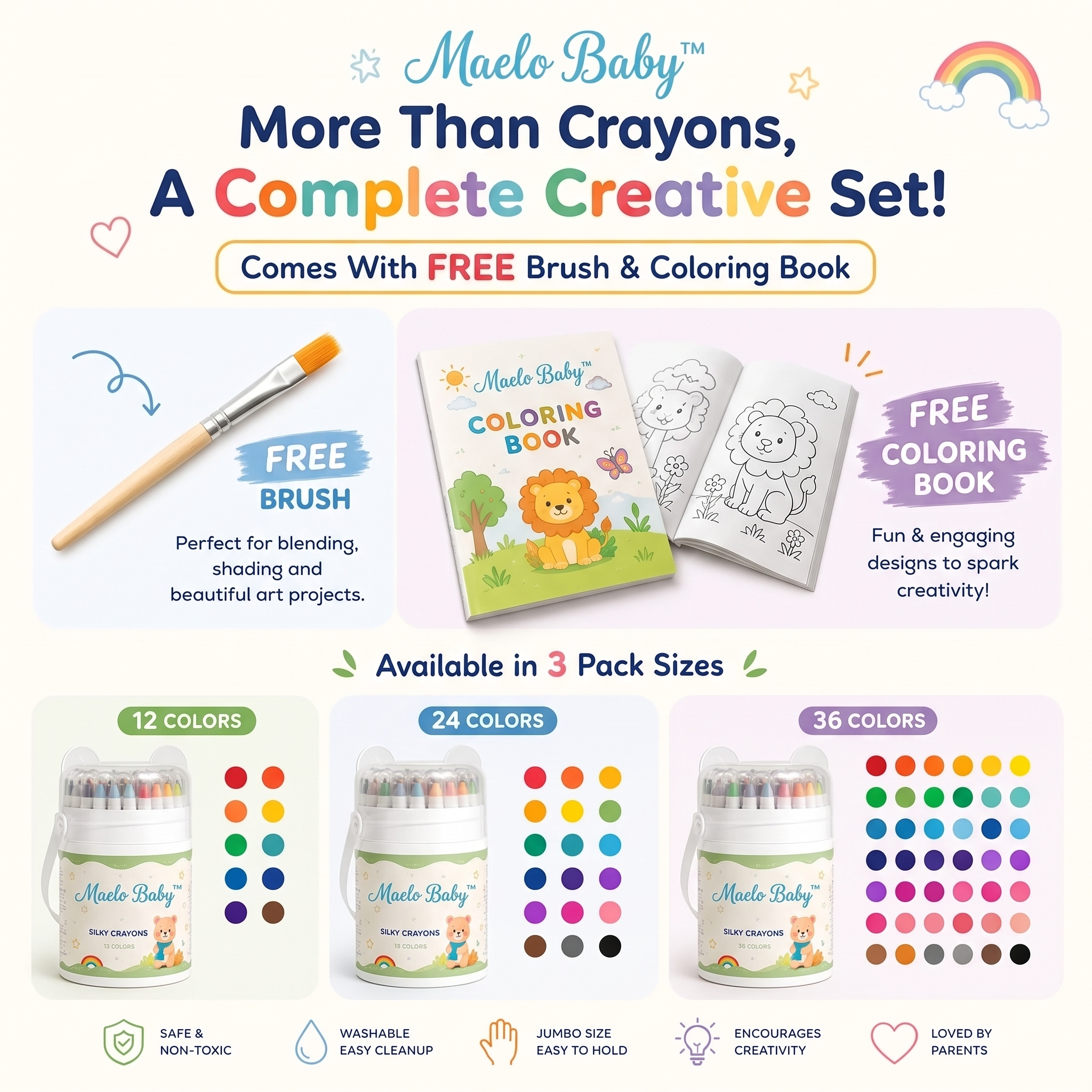 MaeloBaby™ Washable Twist Crayons