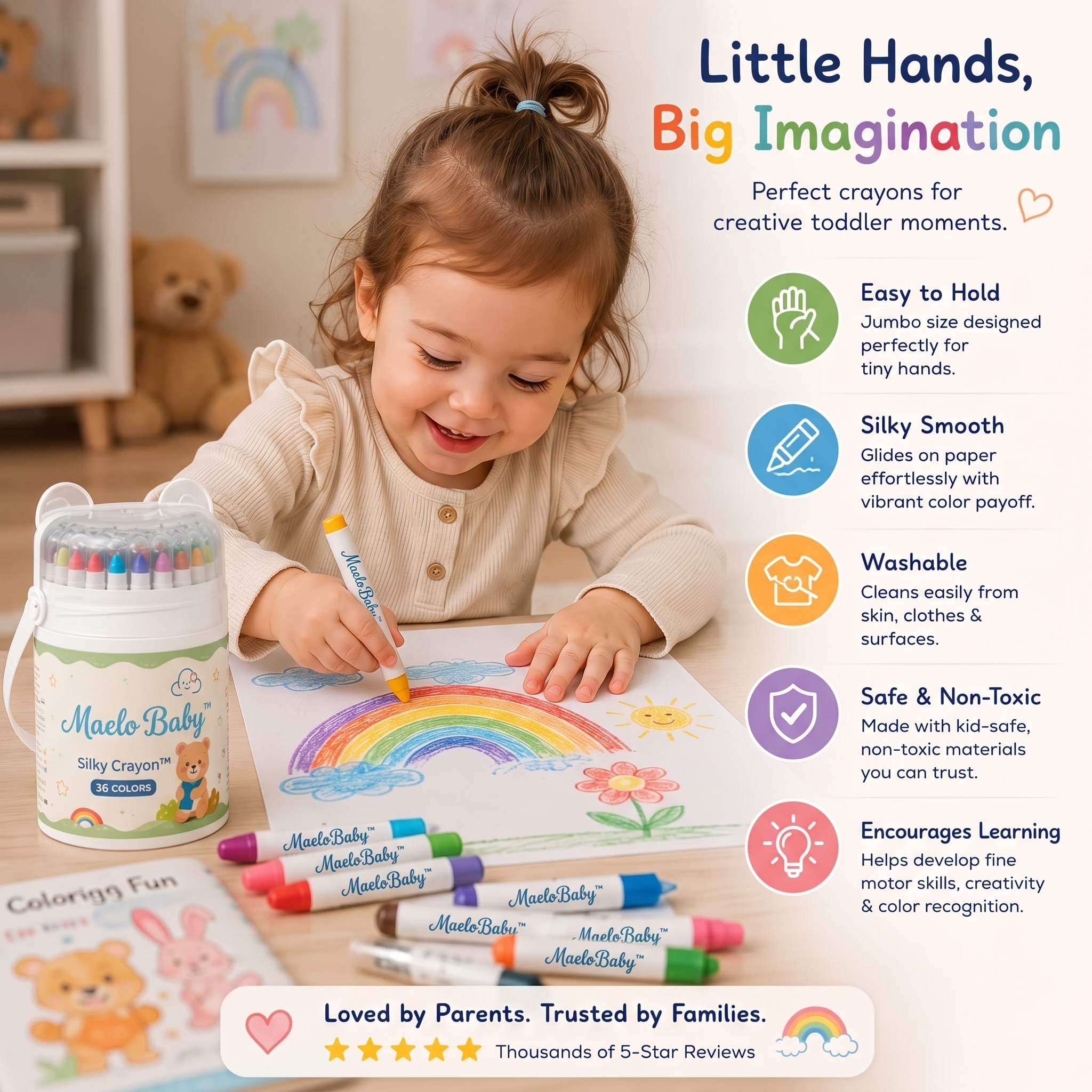 MaeloBaby™ Washable Twist Crayons