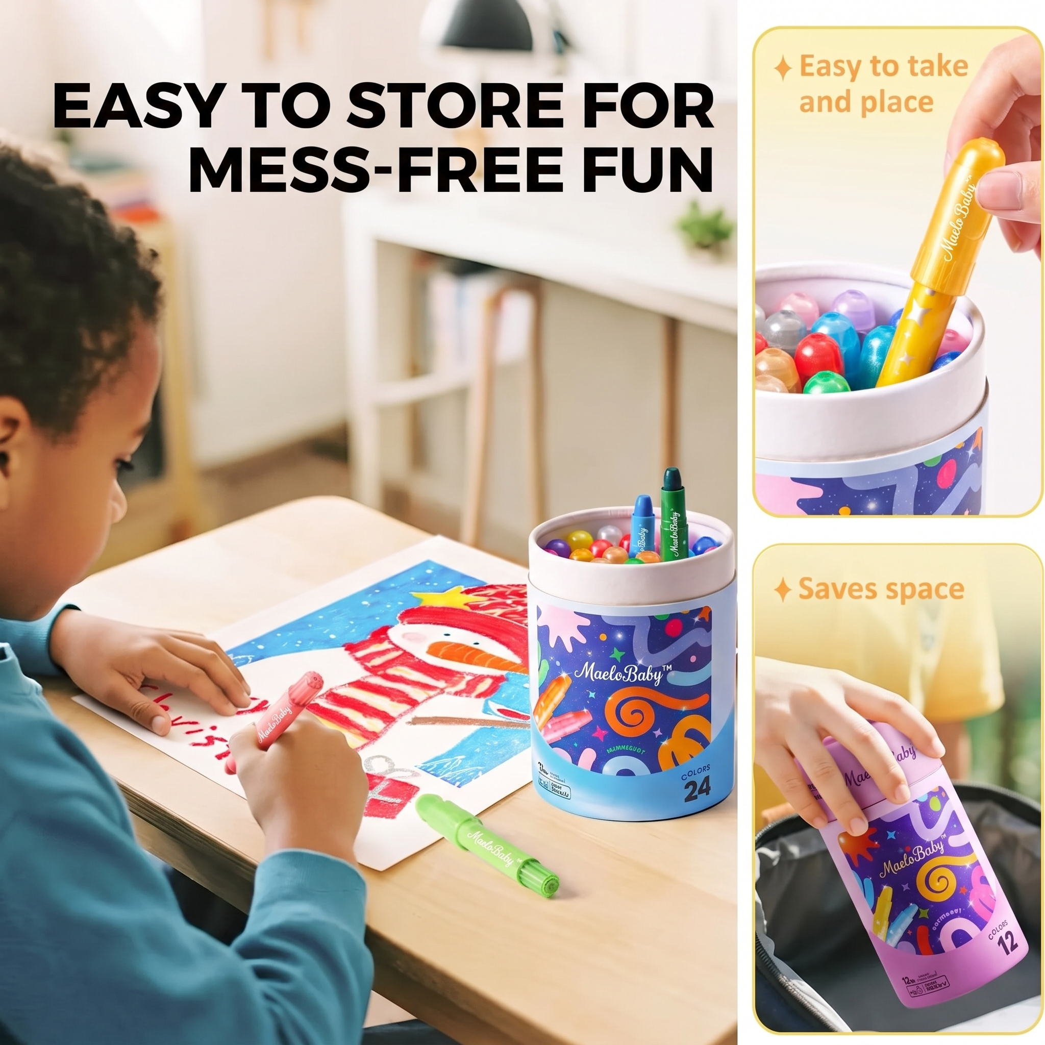 MaeloBaby™ Washable Twist Crayons